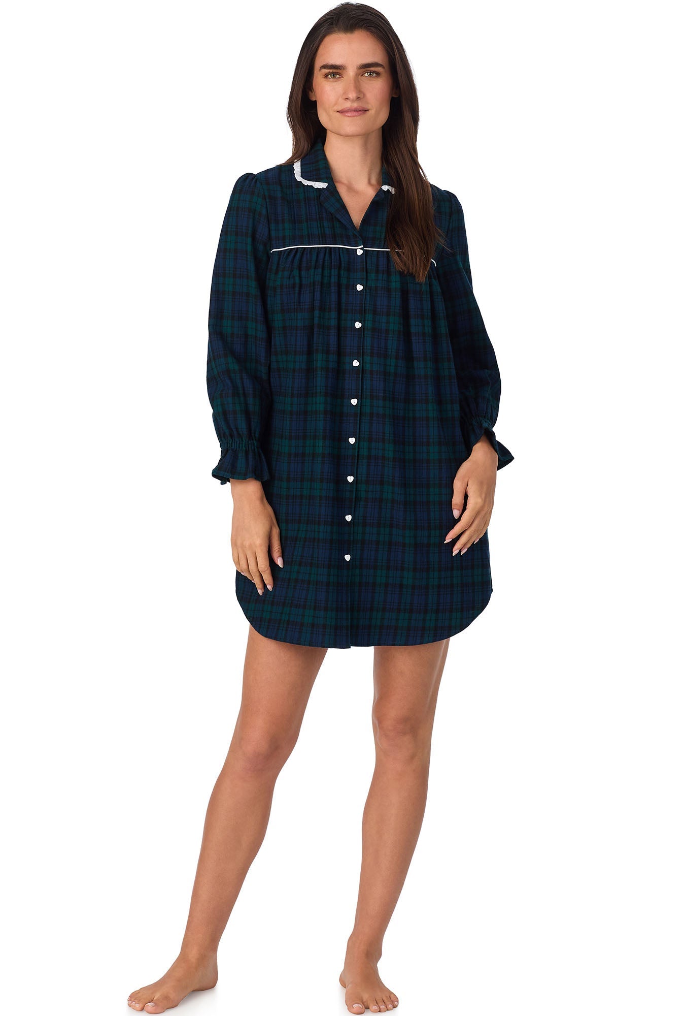 Black Watch Plaid Flannel Nightshirt