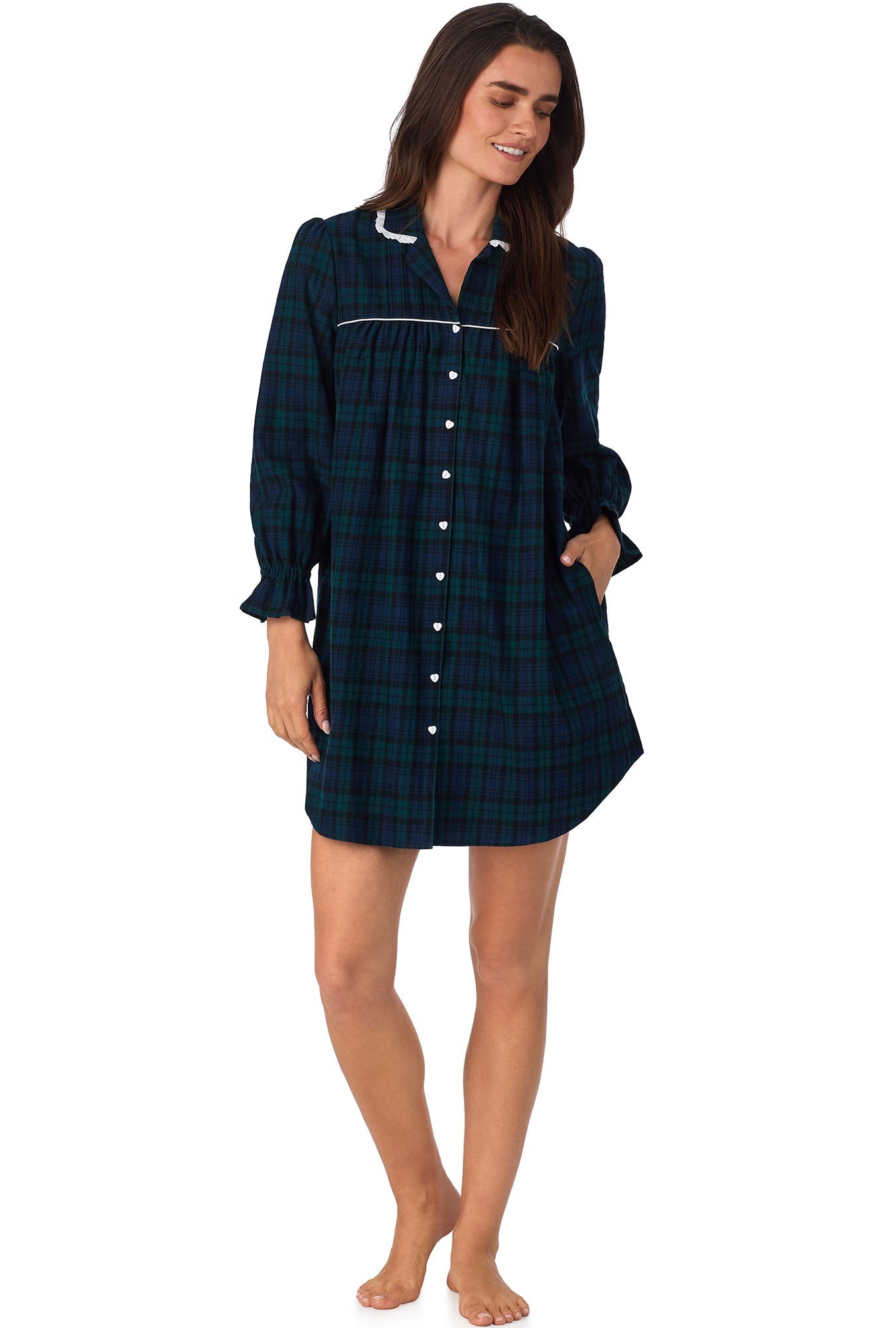 Black Watch Plaid Flannel Nightshirt