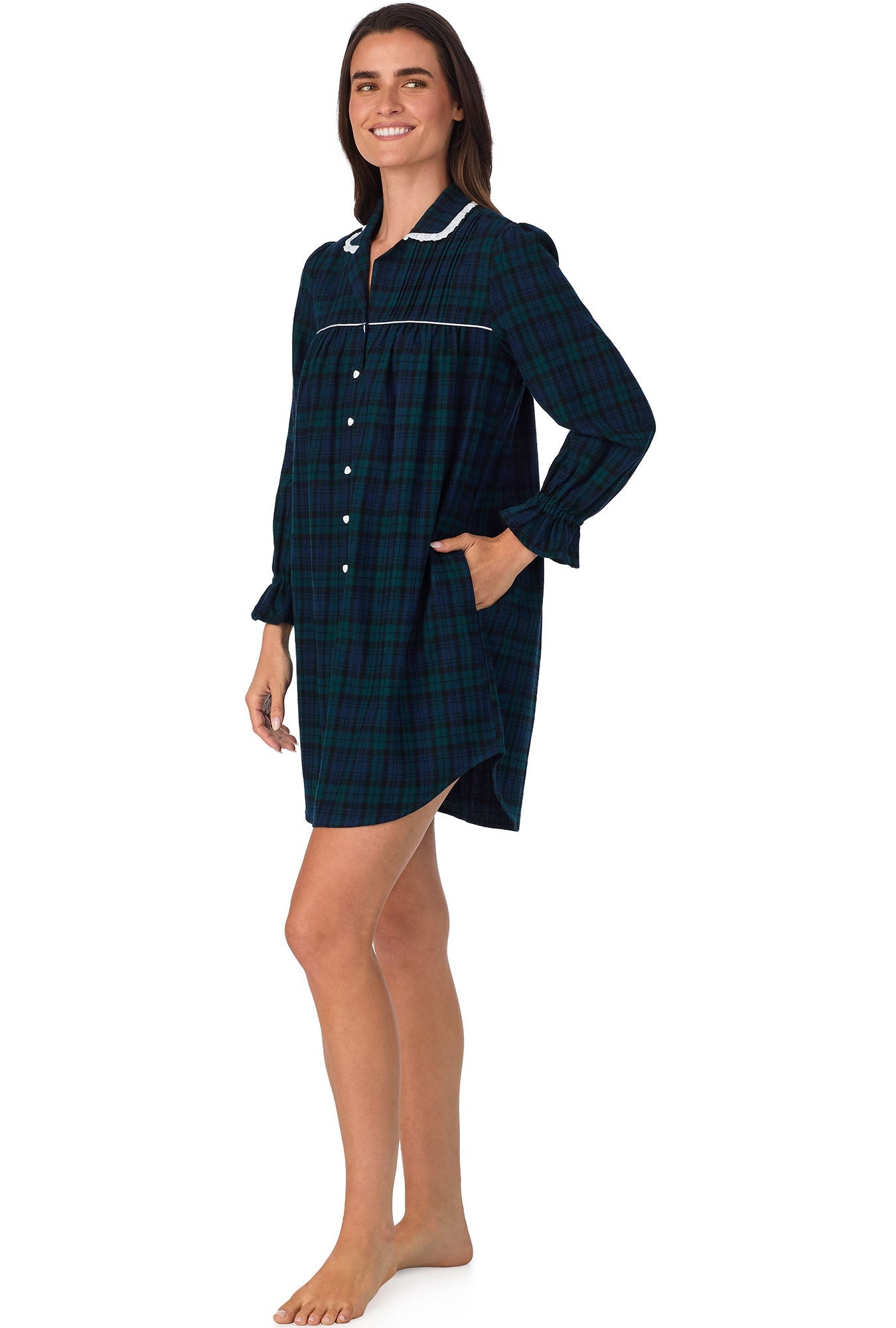 Black Watch Plaid Flannel Nightshirt