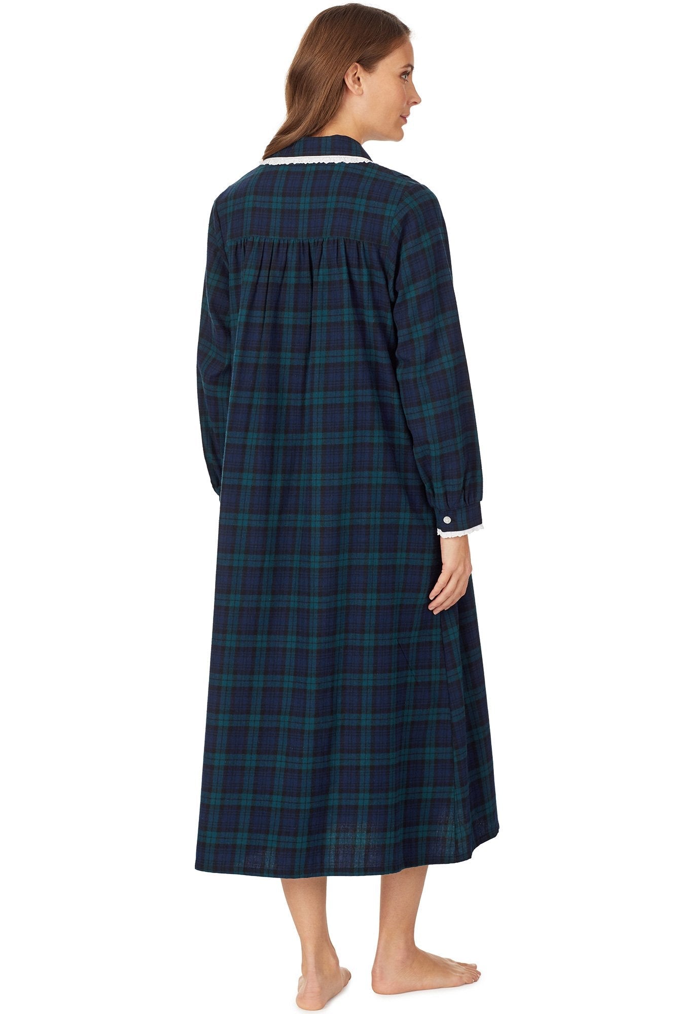 Black Watch Plaid Flannel Gown Petite