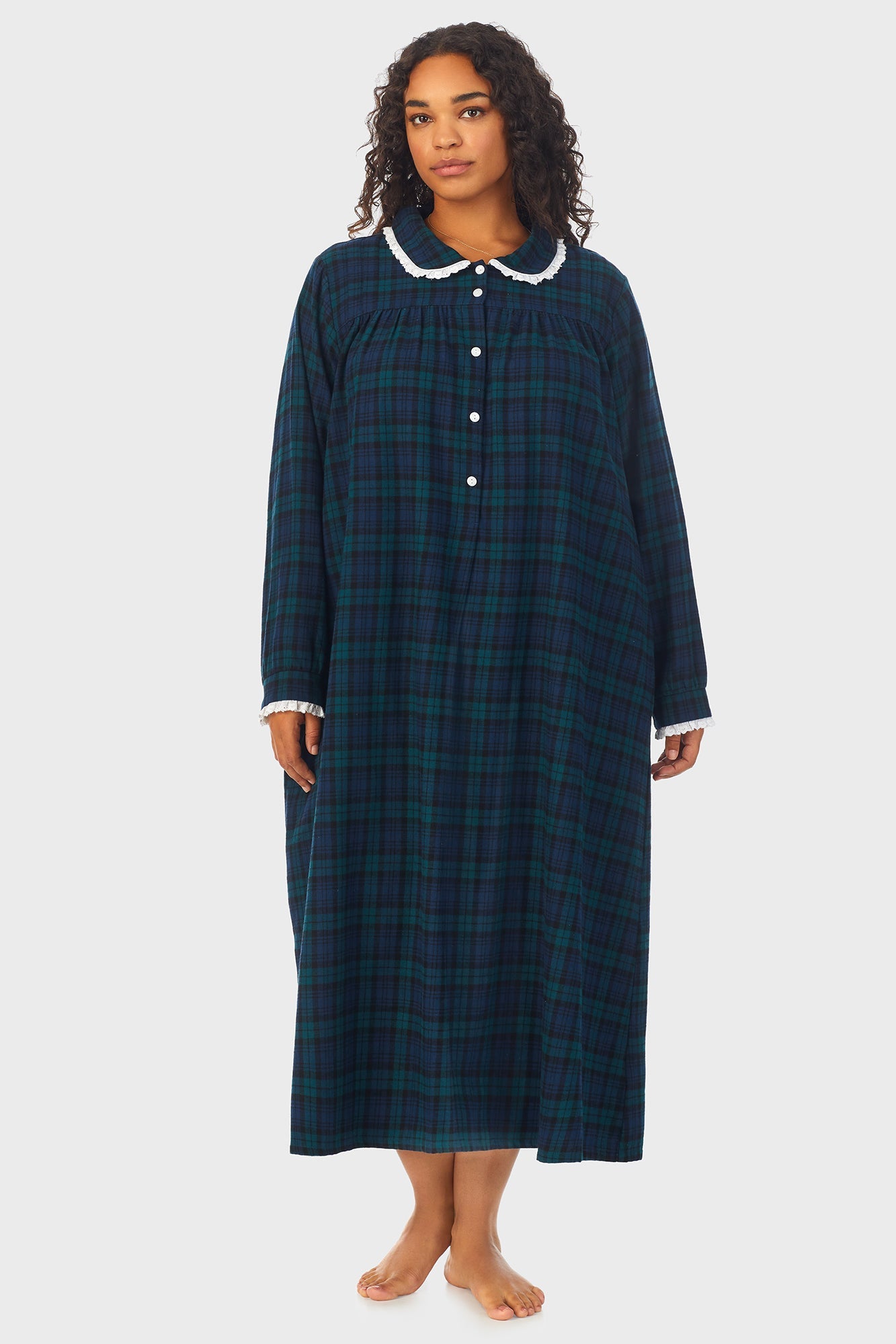 Black Watch Peterpan Flannel Gown Plus