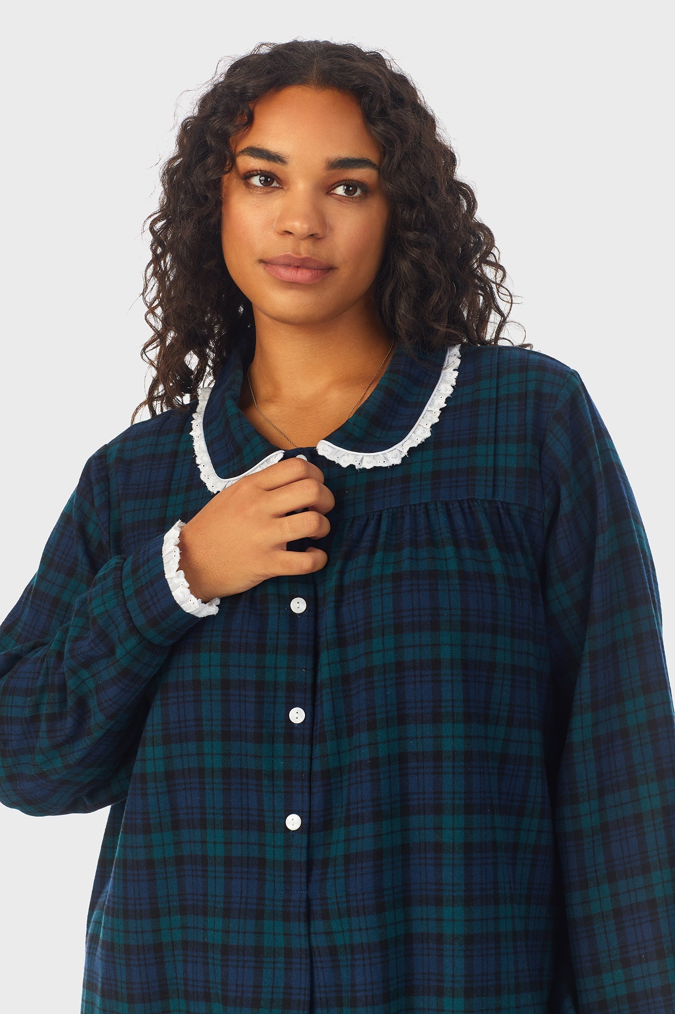 Black Watch Peterpan Flannel Gown Plus